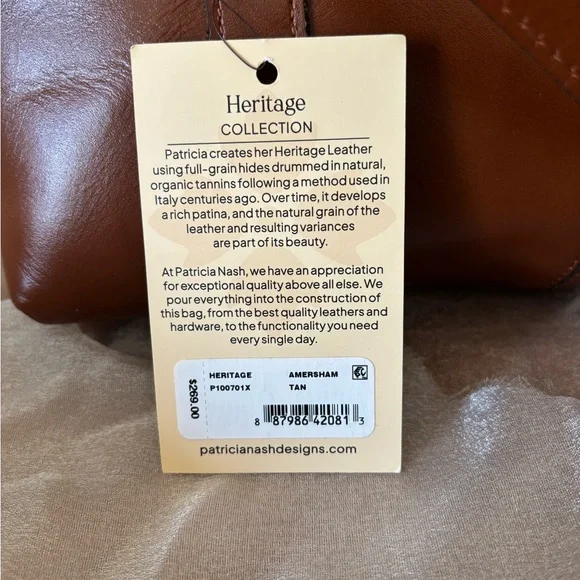Patricia Nash Tan Leather Briefcase style Tote bag Heritage Amersham - Picture 15 of 16